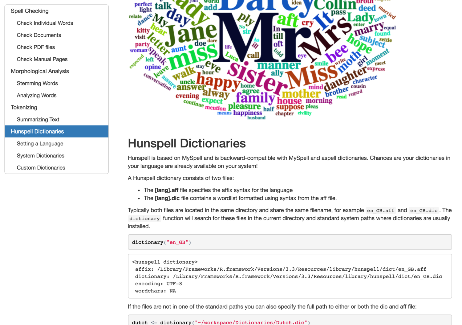 Hunspell vignette